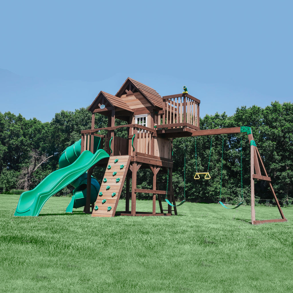 Skyfort III Swing Set with Spiral Tube Slide